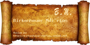 Birkenheuer Márton névjegykártya